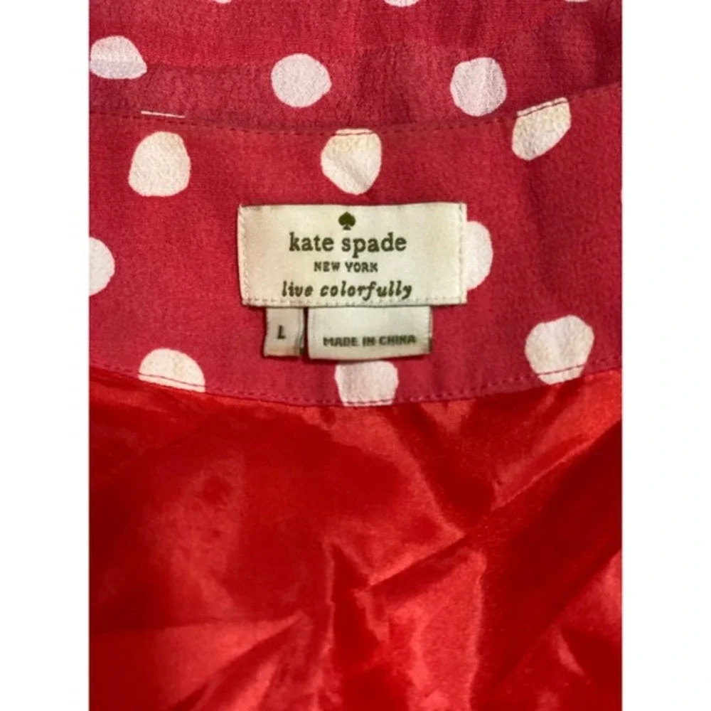 Kate Spade New York Polka‎ Dot Sleeveless Blouse Coral Women's Top
